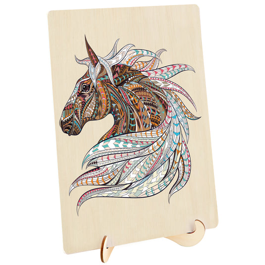 124 Piece Wooden Jigsaw Puzzle, Horse