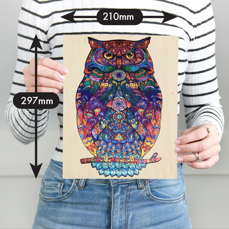 Load image into Gallery viewer, 130 Piece Wooden Jigsaw Puzzle, Owl