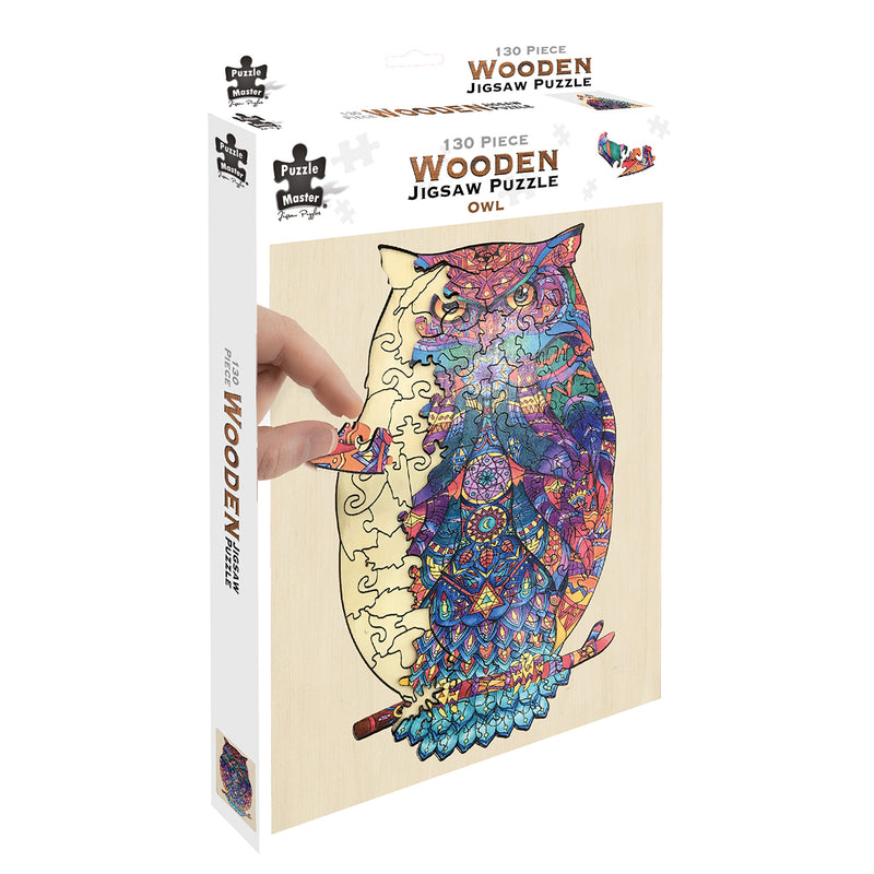 Load image into Gallery viewer, 130 Piece Wooden Jigsaw Puzzle, Owl