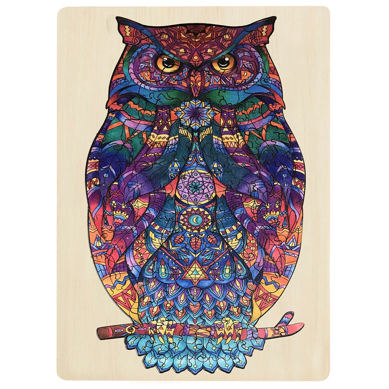 Load image into Gallery viewer, 130 Piece Wooden Jigsaw Puzzle, Owl
