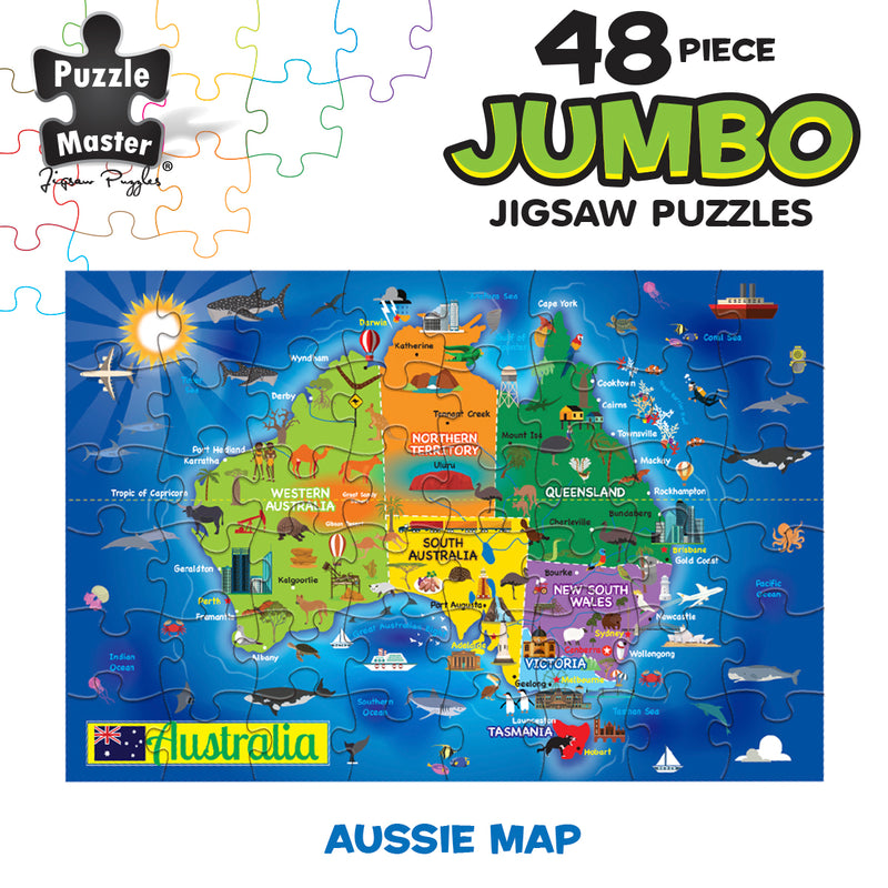 Load image into Gallery viewer, 48 Piece Jumbo Floor Puzzle Aussie Map
