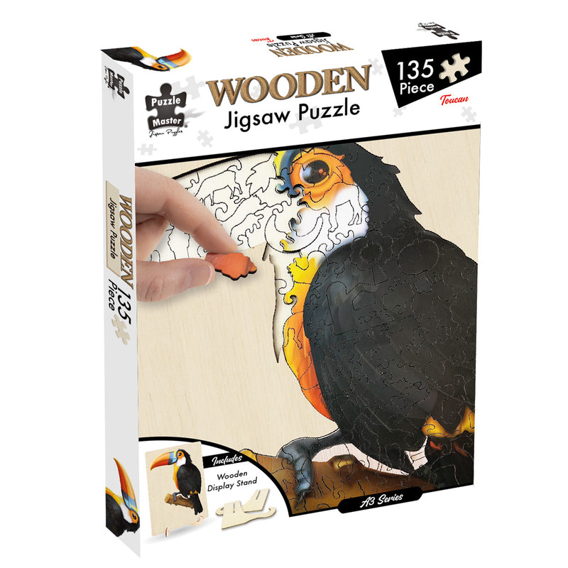 Load image into Gallery viewer, 135 Piece Wooden Jigsaw Puzzle, Toucan (A3 Series)
