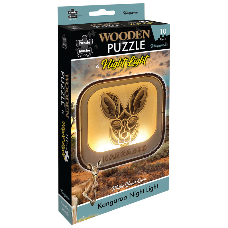 Load image into Gallery viewer, Wooden Night Light Puzzle Kangaroo
