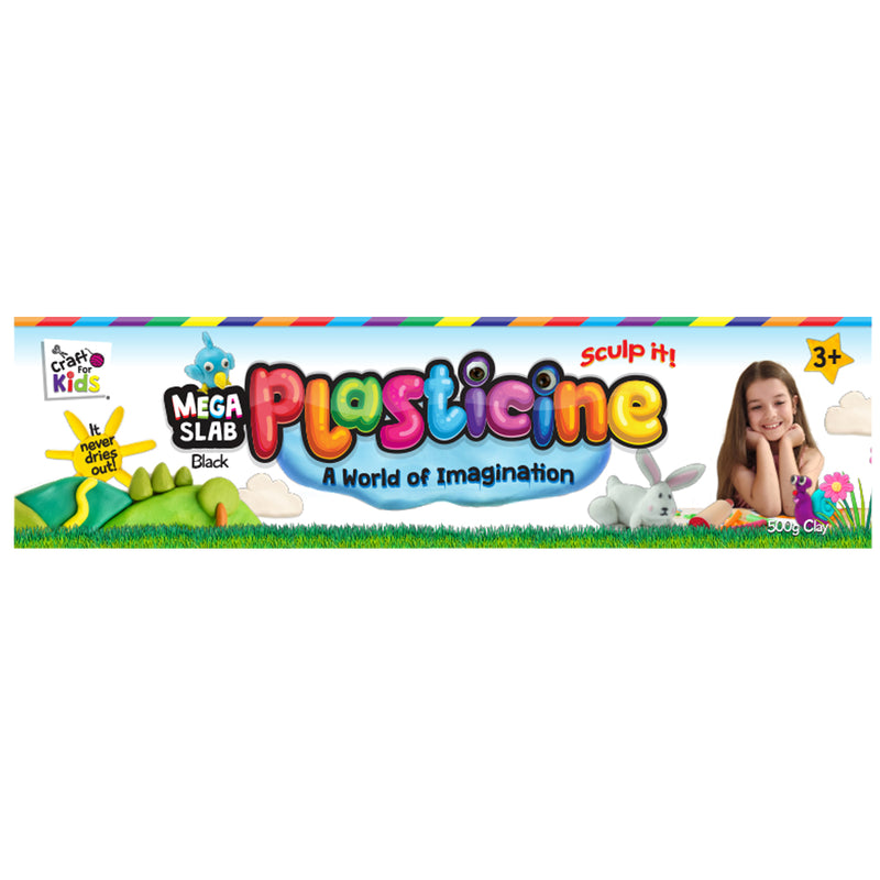 Load image into Gallery viewer, Plasticine 500 Gram Block - Black