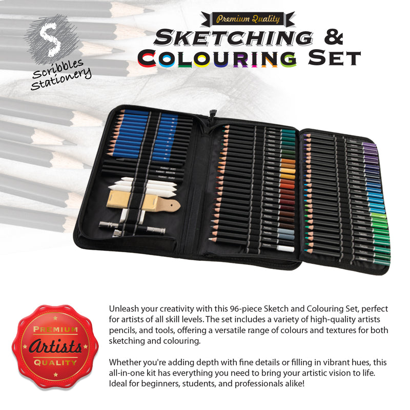 Load image into Gallery viewer, 96 Piece Sketching and Colouring Set
