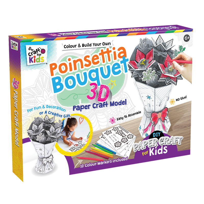 Load image into Gallery viewer, Poinsettia Bouquet 3D Papercraft Model