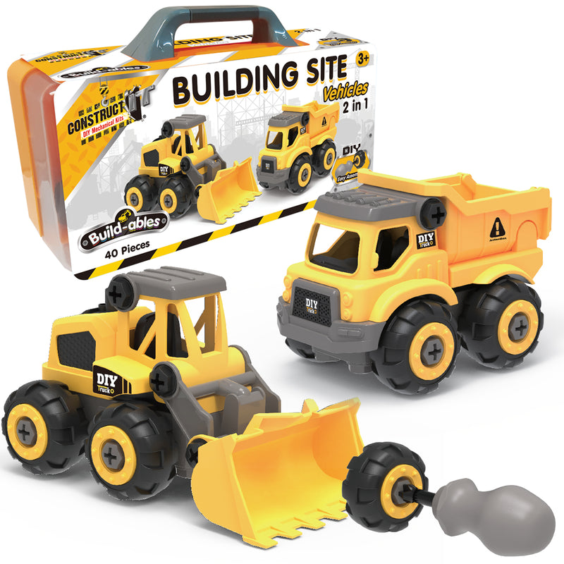 Load image into Gallery viewer, Build-ables - Building Site Vehicles 2 in 1