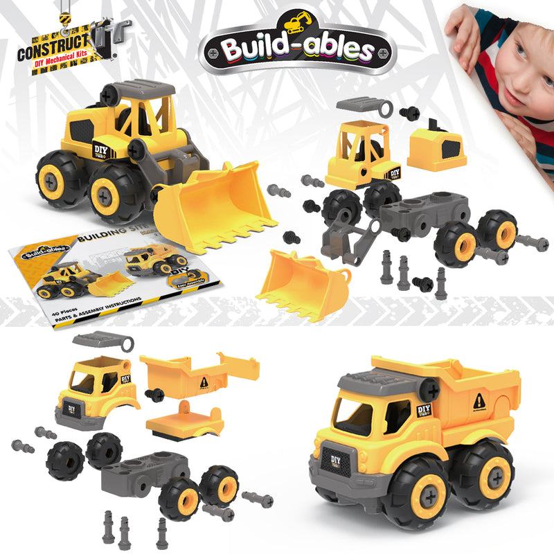 Load image into Gallery viewer, Build-ables - Building Site Vehicles 2 in 1