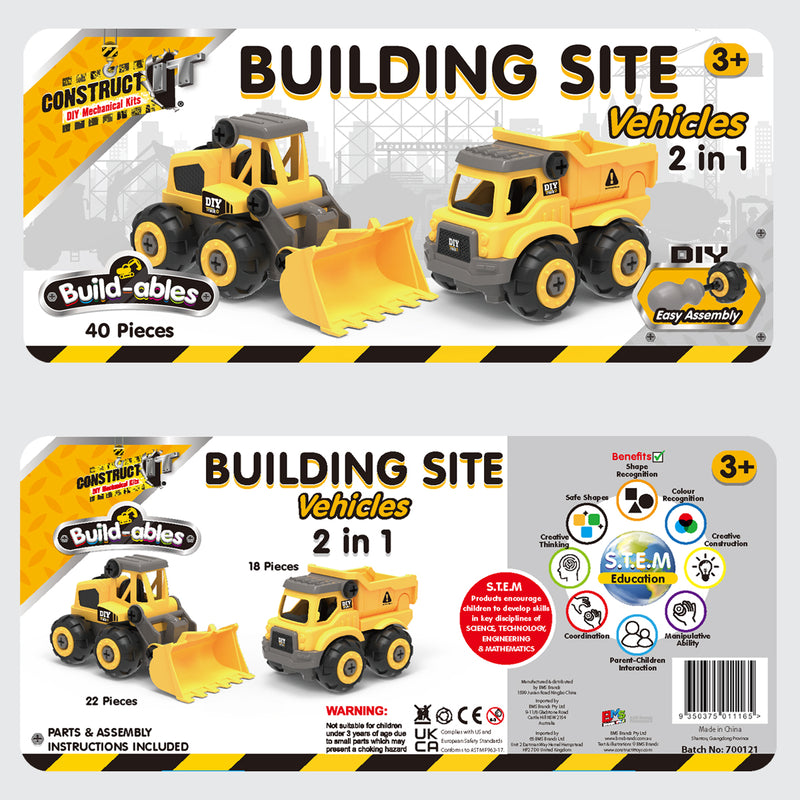 Load image into Gallery viewer, Build-ables - Building Site Vehicles 2 in 1