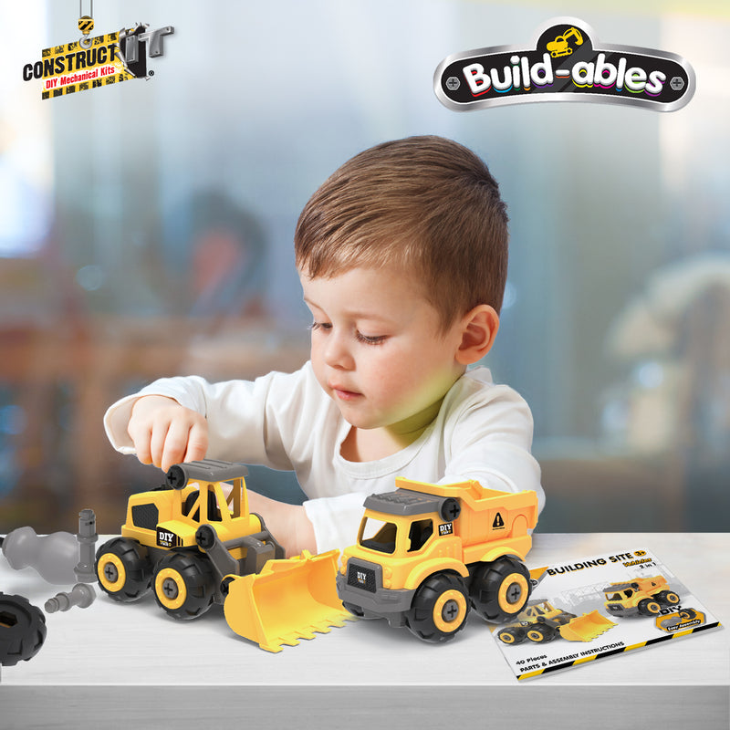 Load image into Gallery viewer, Build-ables - Building Site Vehicles 2 in 1