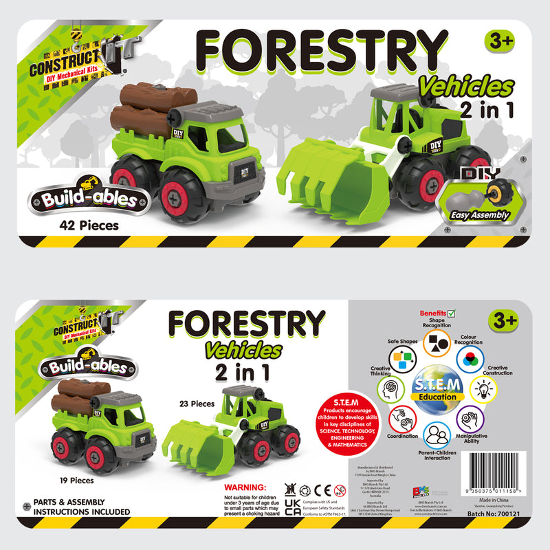 Load image into Gallery viewer, Build-ables - Forestry Vehicles 2 in 1
