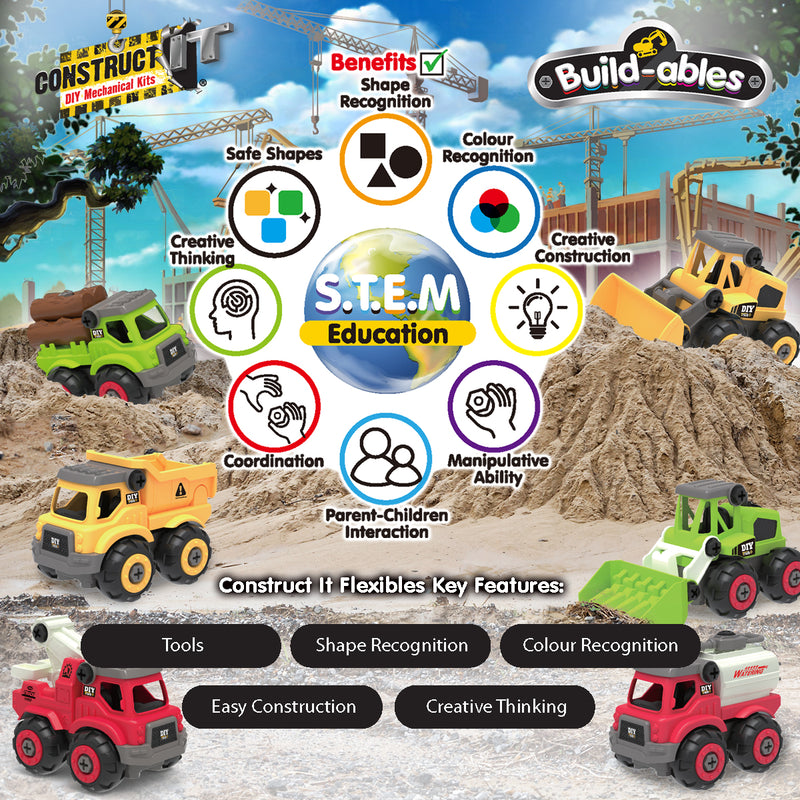 Load image into Gallery viewer, Build-ables - Roadworks Vehicles 2 in 1
