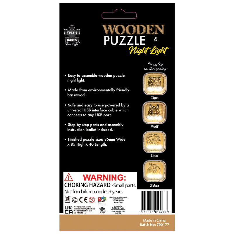 Load image into Gallery viewer, Wooden Night Light Puzzle Lion