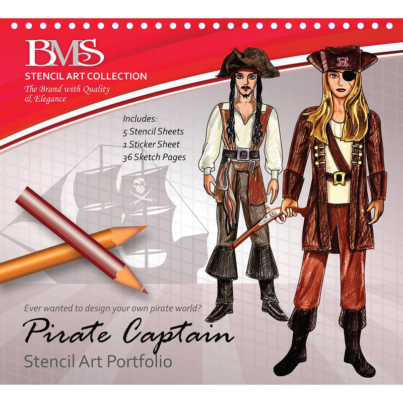 Load image into Gallery viewer, Pirate Captain Stencil Art Portfolio
