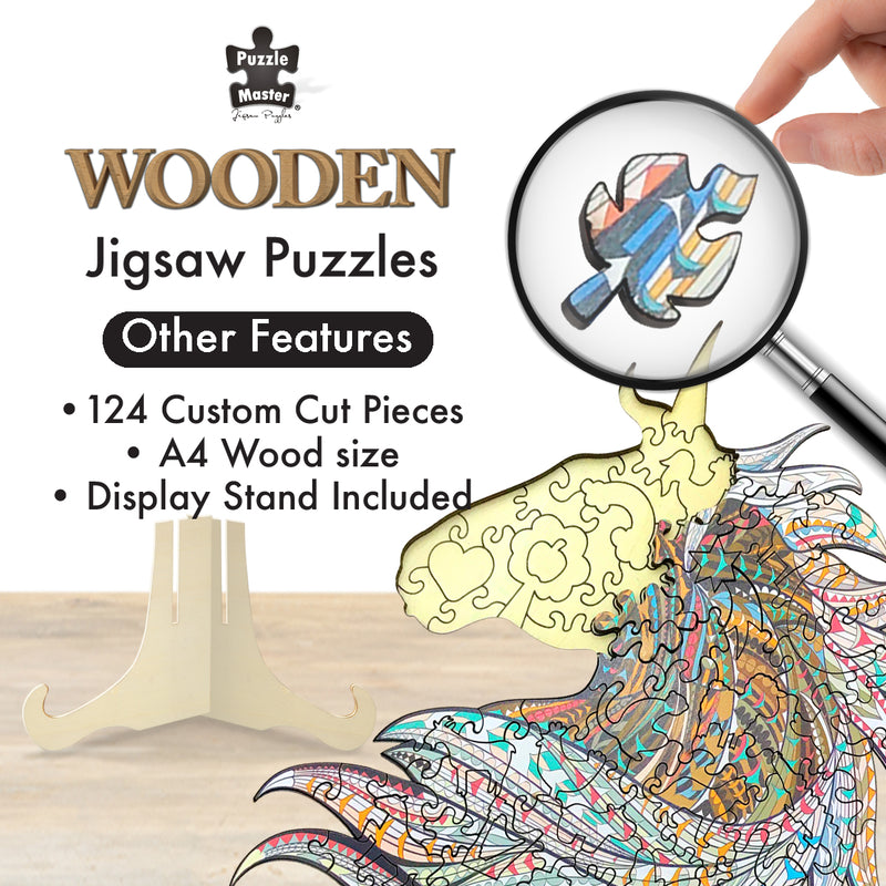 Load image into Gallery viewer, 124 Piece Wooden Jigsaw Puzzle, Horse
