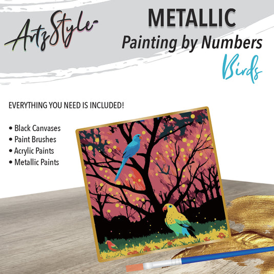 Metallic Paint By Number Bird