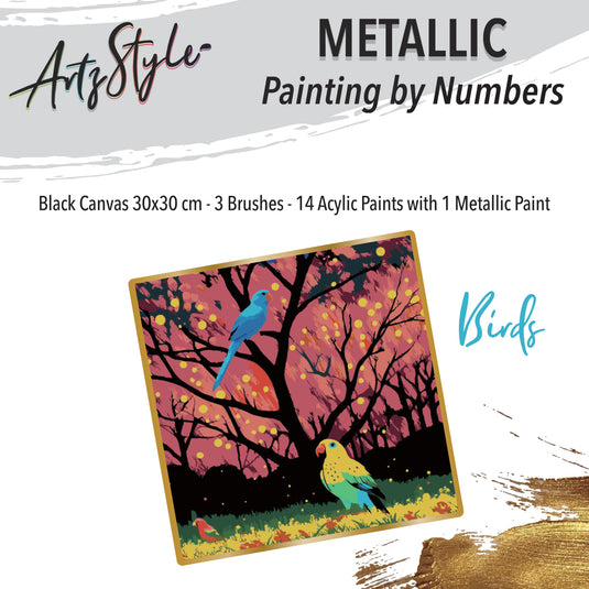 Metallic Paint By Number Bird
