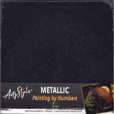 Metallic Paint By Number Tree