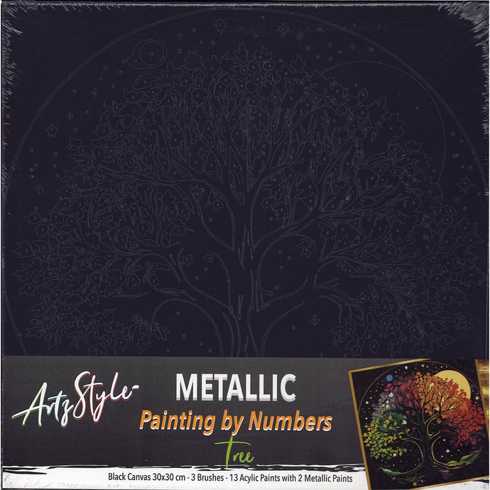 Metallic Paint By Number Tree
