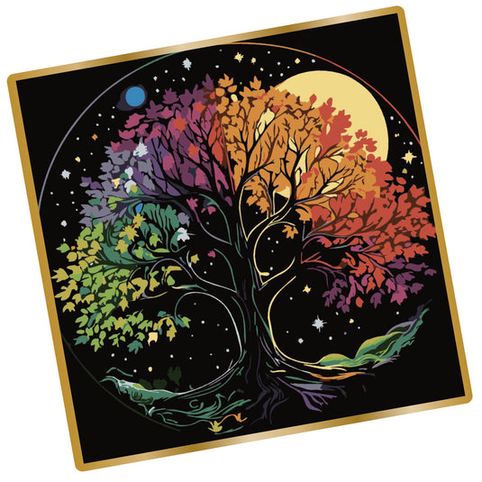 Metallic Paint By Number Tree