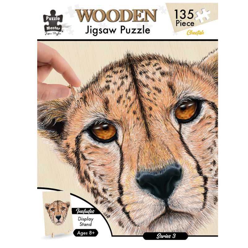 Load image into Gallery viewer, 135 Piece Wooden Jigsaw Puzzle, Cheetah
