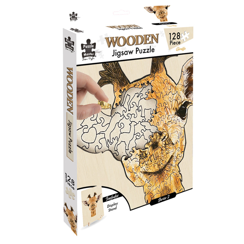 Load image into Gallery viewer, 128 Piece Wooden Jigsaw Puzzle Giraffe
