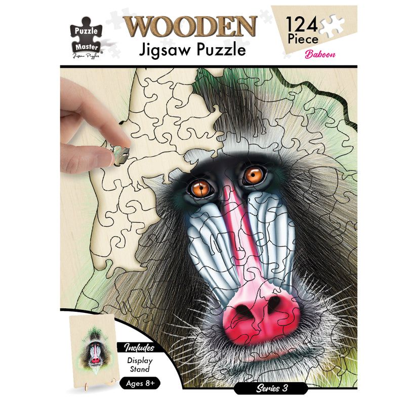 Load image into Gallery viewer, 128 Piece Wooden Jigsaw Puzzle, Baboon

