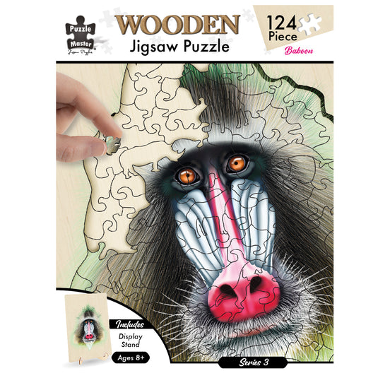 128 Piece Wooden Jigsaw Puzzle, Baboon