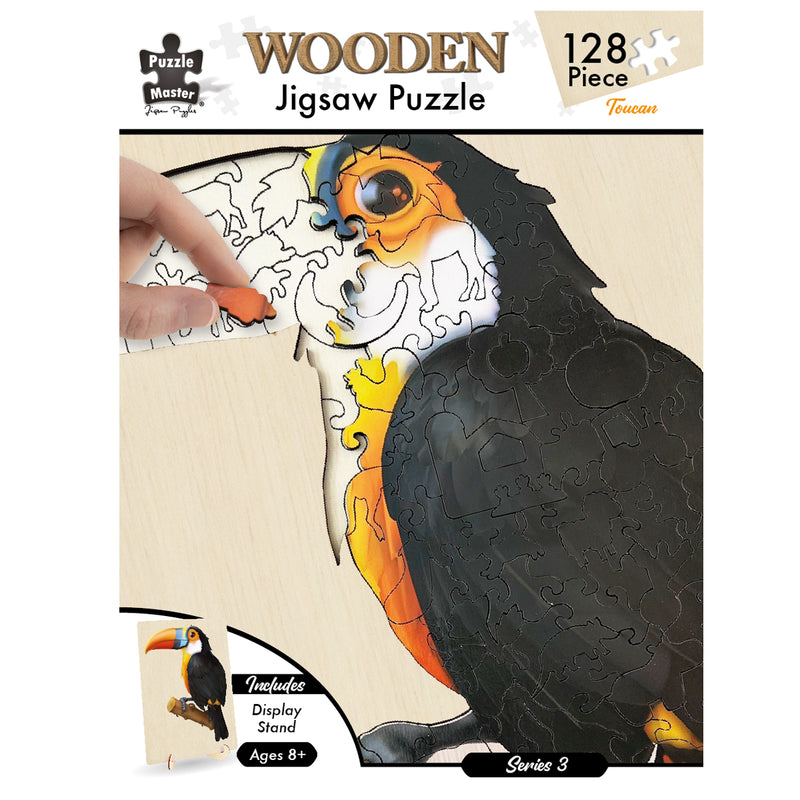 Load image into Gallery viewer, 128 Piece Wooden Jigsaw Puzzle, Toucan
