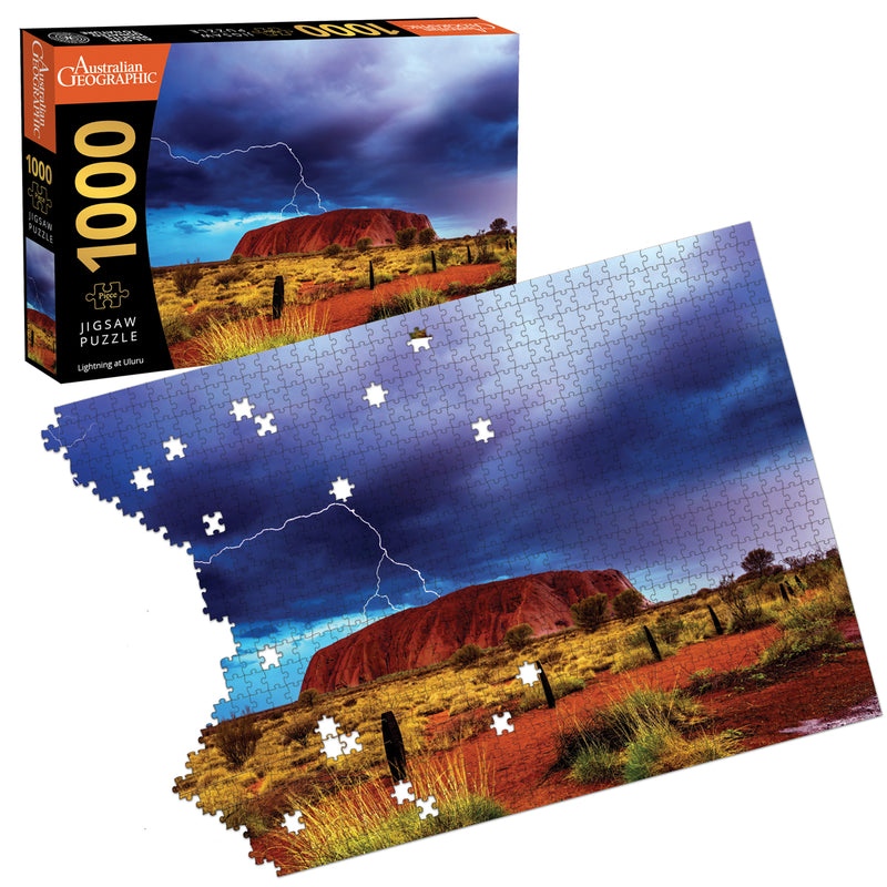 Load image into Gallery viewer, Australian Geographic 1000 Piece Puzzle: Lightning at Uluru
