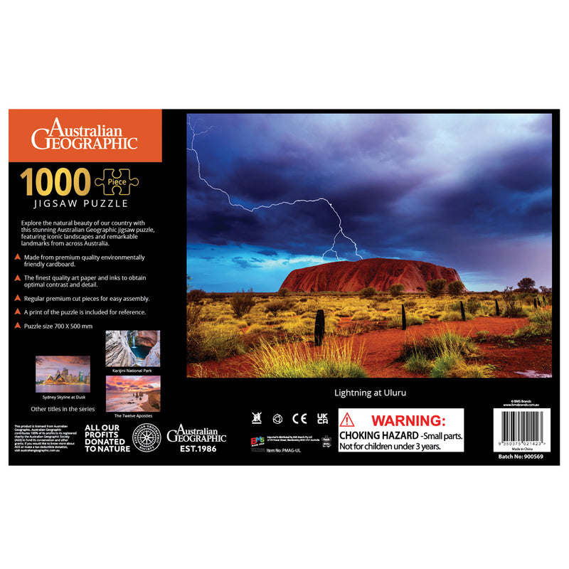 Load image into Gallery viewer, Australian Geographic 1000 Piece Puzzle: Lightning at Uluru
