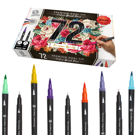 72 Piece Fineliner Brush Markers