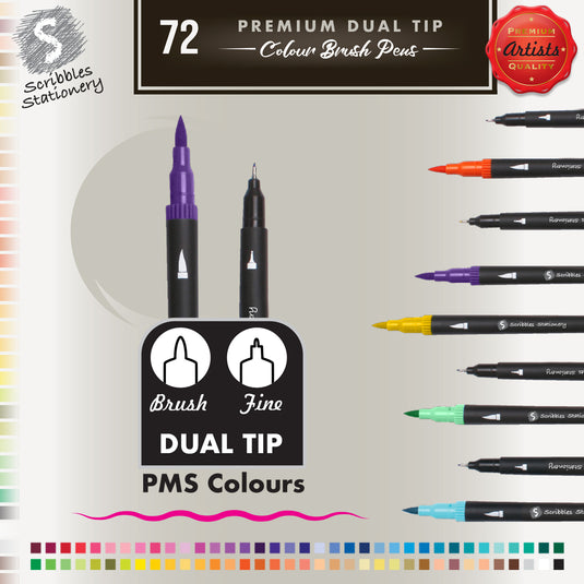 72 Piece Fineliner Brush Markers