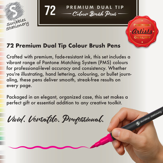 72 Piece Fineliner Brush Markers