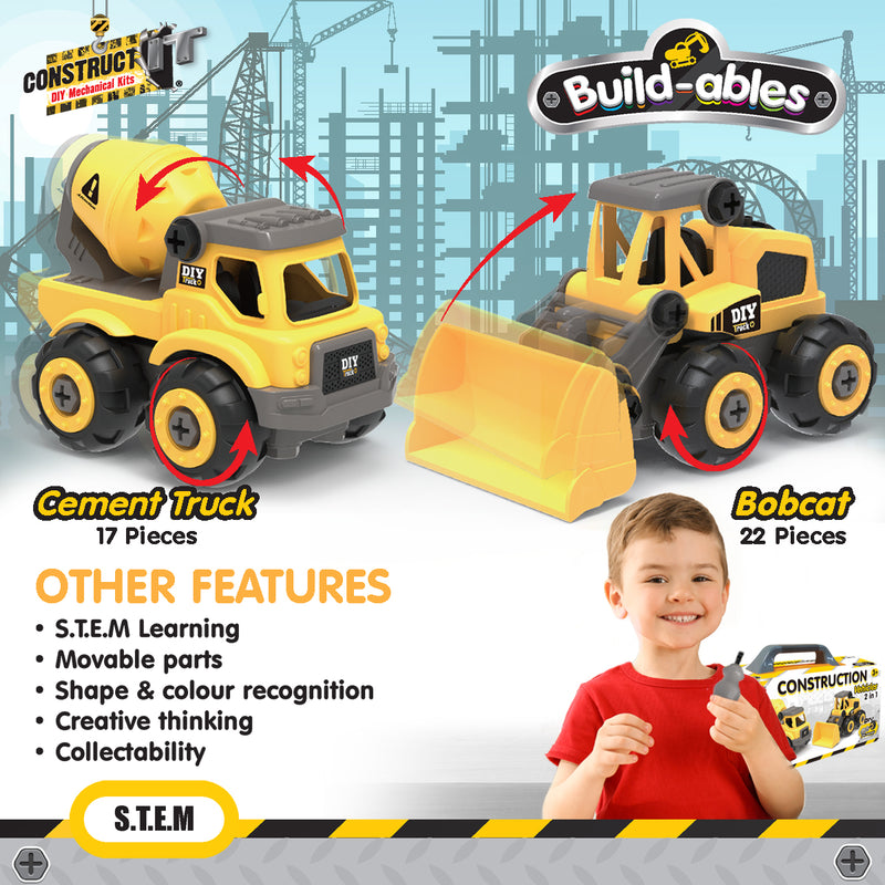 Load image into Gallery viewer, Build-ables - Construction Vehicles 2 in 1
