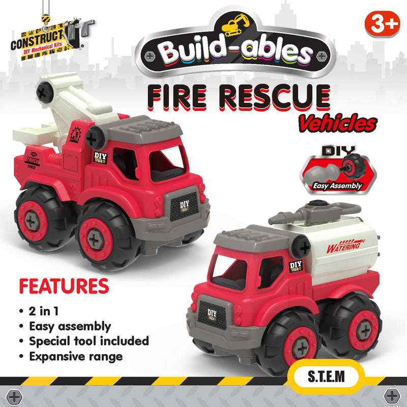 Load image into Gallery viewer, Build-ables - Fire Rescue Vehicles 2 in 1
