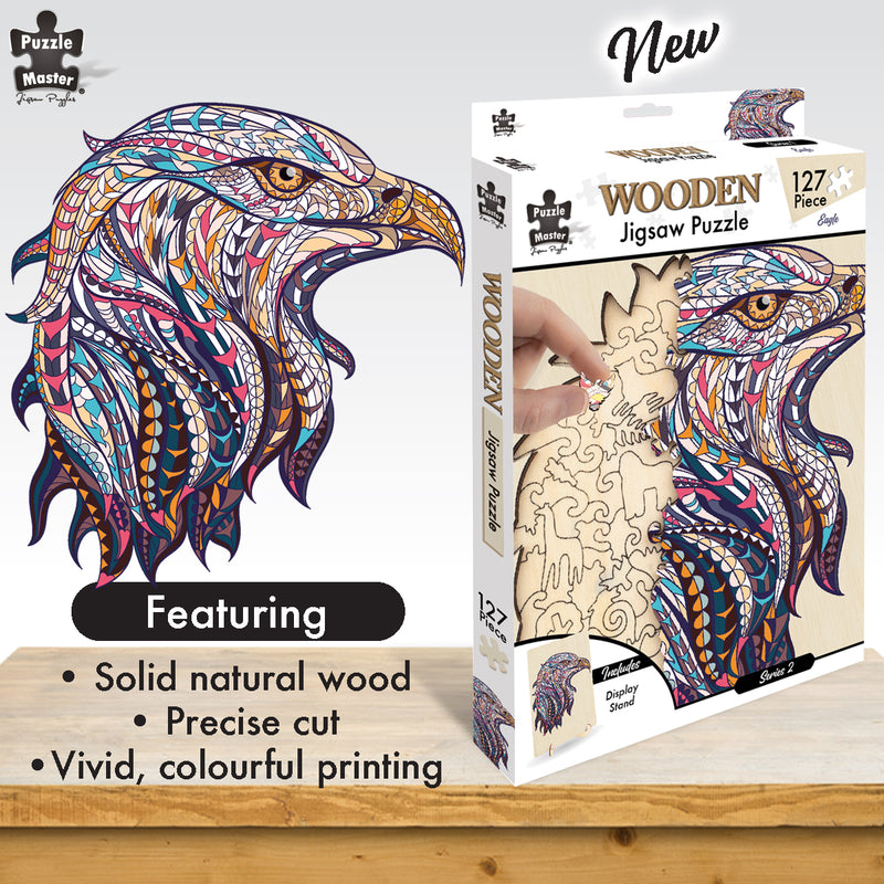 Load image into Gallery viewer, 127 Piece Wooden Jigsaw Puzzle, Eagle
