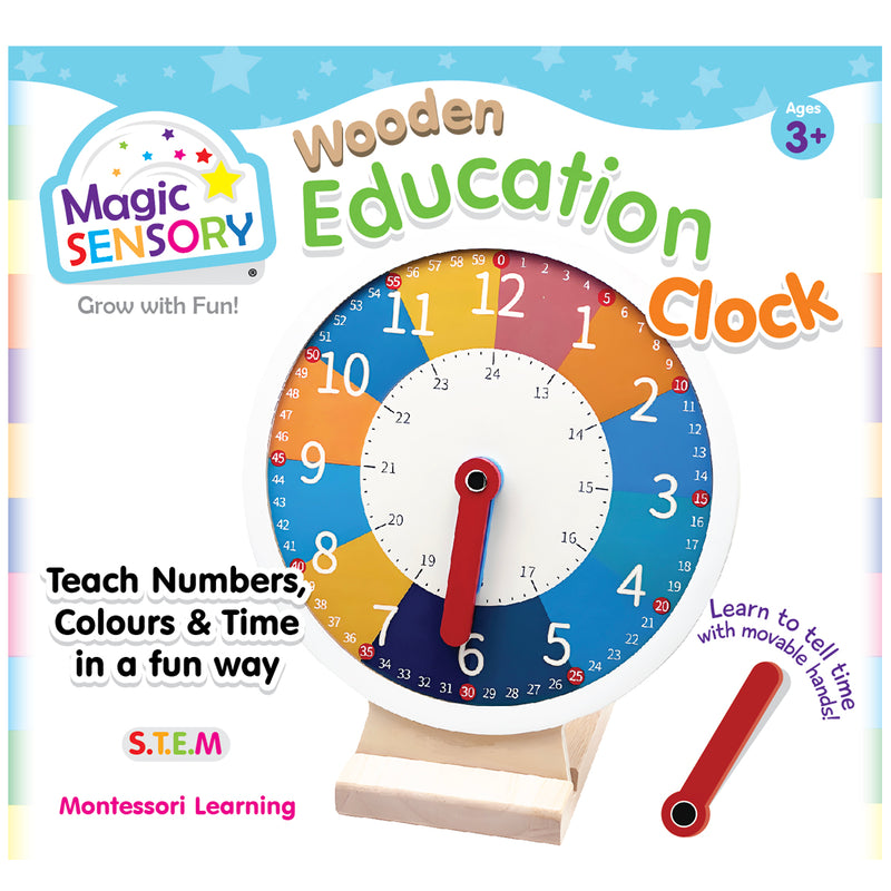 将图像加载到画廊查看器中，Wooden Early Education Learning Clock
