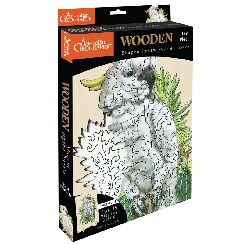 Load image into Gallery viewer, Australian Geographic 133 Piece Wooden Jigsaw Puzzle Cockatoo
