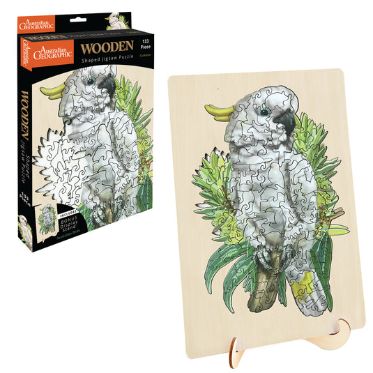 Australian Geographic 133 Piece Wooden Jigsaw Puzzle Cockatoo