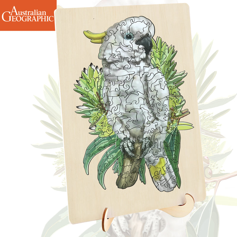 Load image into Gallery viewer, Australian Geographic 133 Piece Wooden Jigsaw Puzzle Cockatoo
