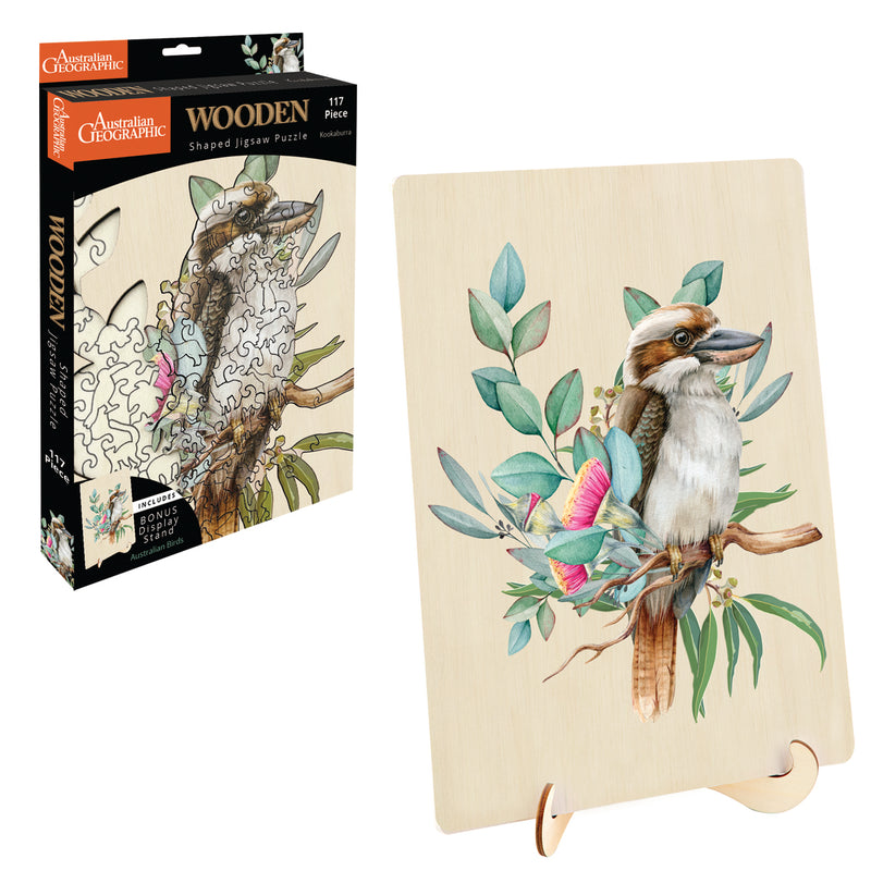 Load image into Gallery viewer, Australian Geographic 117 Piece Wooden Jigsaw Puzzle Kookaburra

