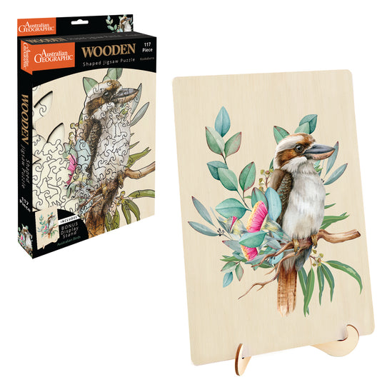 Australian Geographic 117 Piece Wooden Jigsaw Puzzle Kookaburra