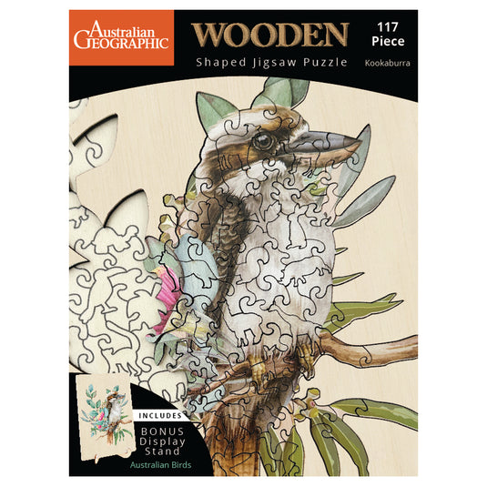 Australian Geographic 117 Piece Wooden Jigsaw Puzzle Kookaburra