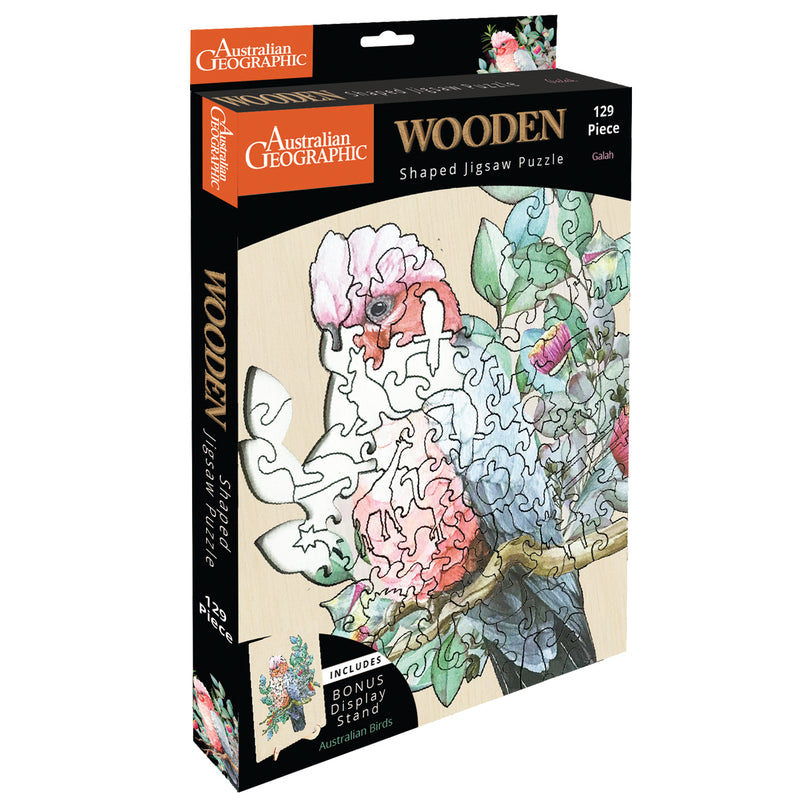 Load image into Gallery viewer, Australian Geographic 129 Piece Wooden Jigsaw Puzzle Galah
