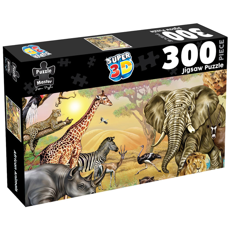 将图像加载到画廊查看器中，光栅 300 片拼图 - 非洲动物
