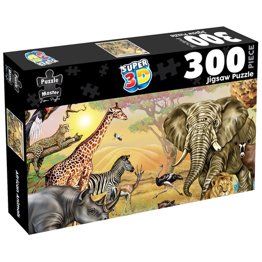 光栅 300 片拼图 - 非洲动物