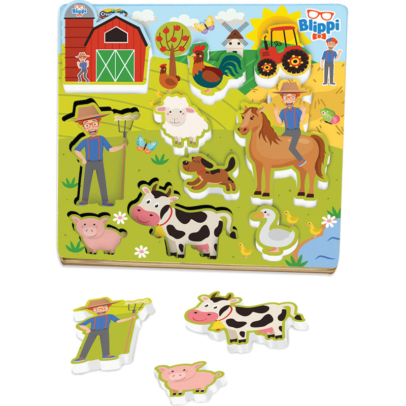 Load image into Gallery viewer, Blippi Wooden Farmyard Puzzle
