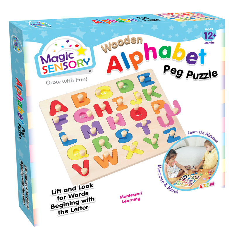 将图像加载到画廊查看器中，Wooden Alphabet Peg Puzzle
