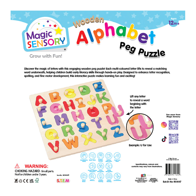 将图像加载到画廊查看器中，Wooden Alphabet Peg Puzzle
